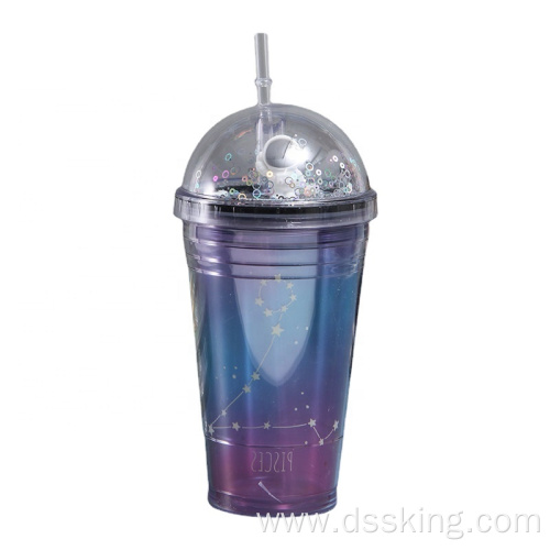 Double Constellation Creative Cup with straw